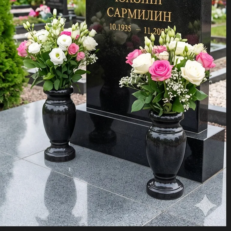 Гранитные вазы для цветов на участке в Ставрополе
