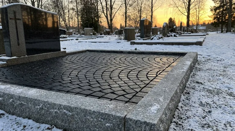 Гранитная брусчатка на могильном участке, образец ПМ005 в Ставрополе