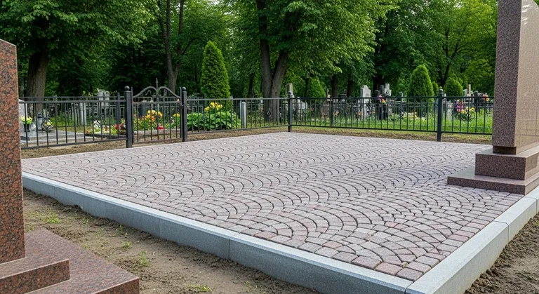 Гранитная плитка ёлочкой на участке, образец ПМ021 в Ставрополе
