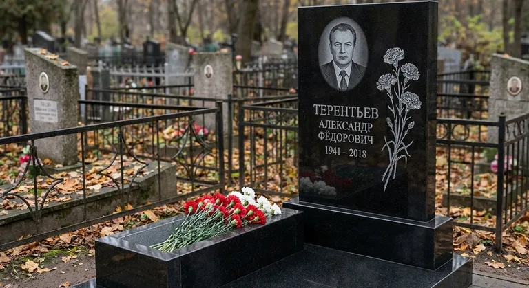 Памятник с гравировкой гвоздик — выполненная работа «Терентьев» в Ставрополе
