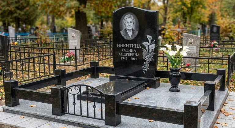 Памятник с гравировкой калл — выполненная работа «Никитина» в Ставрополе