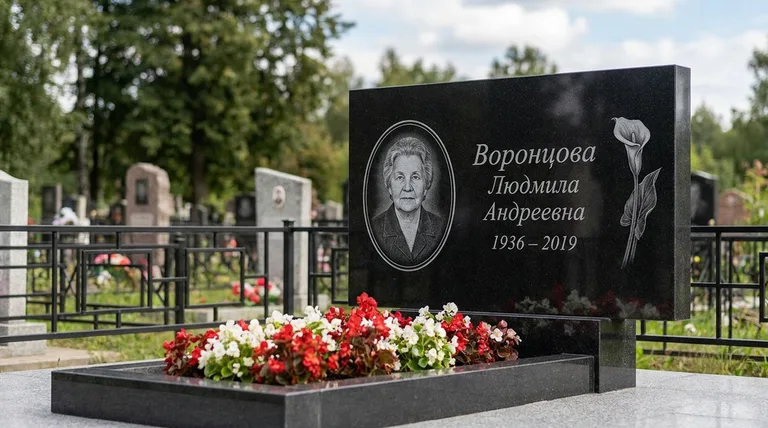 Памятник с гравировкой калл — выполненная работа «Воронцова» в Ставрополе