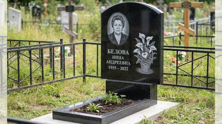 Памятник с гравировкой калл — выполненная работа «Белова» в Ставрополе