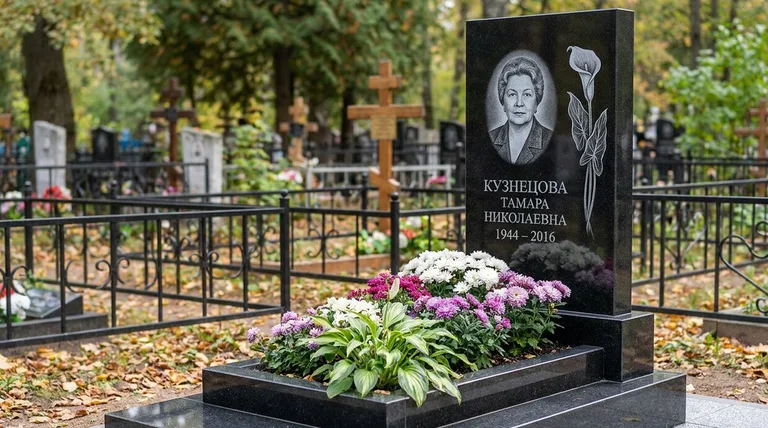 Памятник с гравировкой калл — выполненная работа «Кузнецова» в Ставрополе