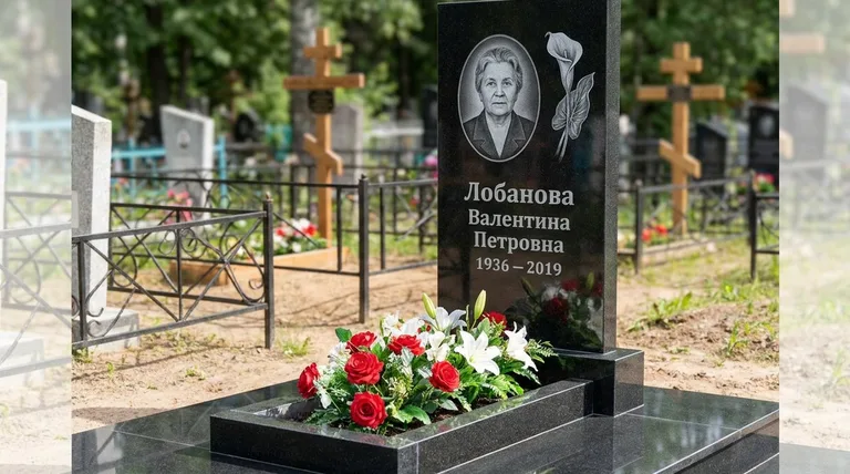 Памятник с гравировкой калл — выполненная работа «Лобанова» в Ставрополе