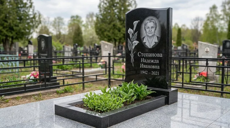 Памятник с гравировкой калл — выполненная работа «Степанова» в Ставрополе