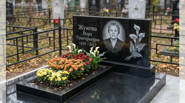Памятник с гравировкой калл — выполненная работа «Жукова» в Ставрополе