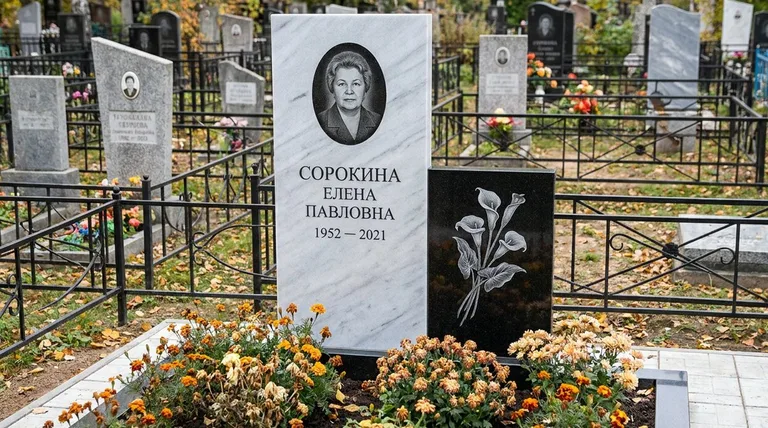Памятник с гравировкой калл — выполненная работа «Сорокина» в Ставрополе
