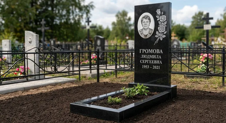 Памятник с гравировкой роз — выполненная работа «Громова» в Ставрополе