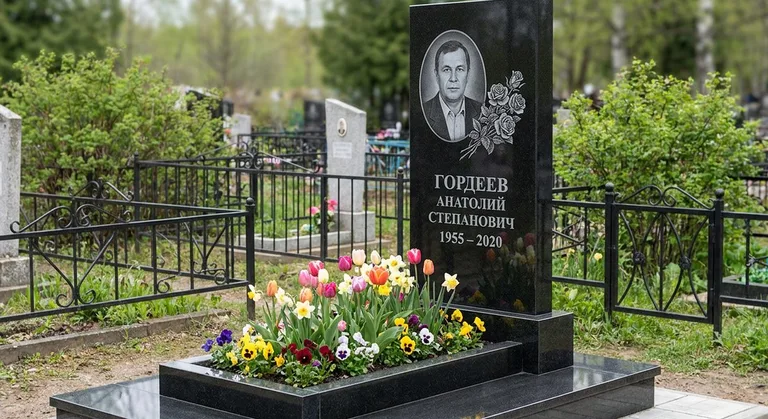 Памятник с гравировкой роз — выполненная работа «Гордеев» в Ставрополе