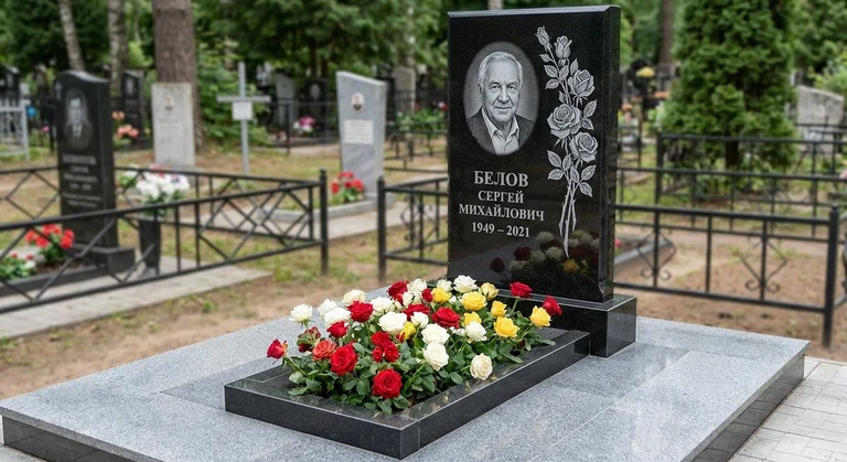 Гравировка цветов на памятник в Ставрополе — розы на граните