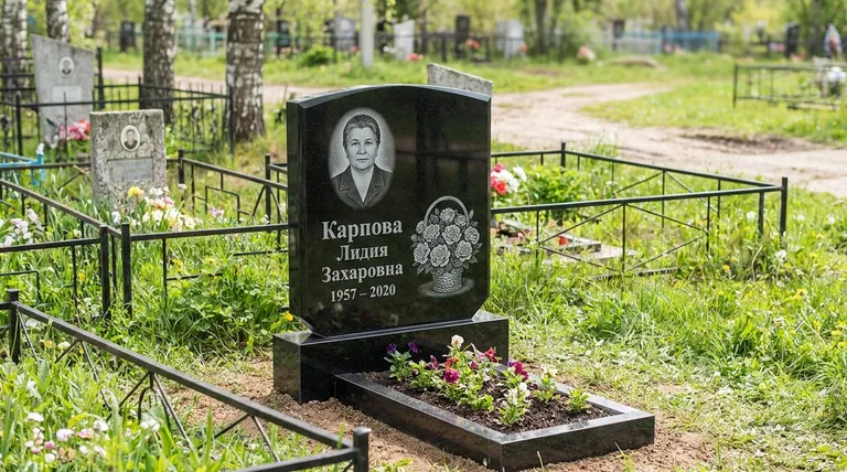 Памятник с гравировкой роз — выполненная работа «Карпова» в Ставрополе