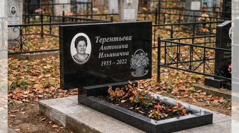 Памятник с гравировкой роз — выполненная работа «Терентьева» в Ставрополе