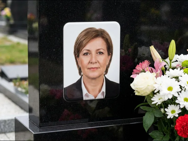 Прямоугольное фото на керамике на памятник в Ставрополе