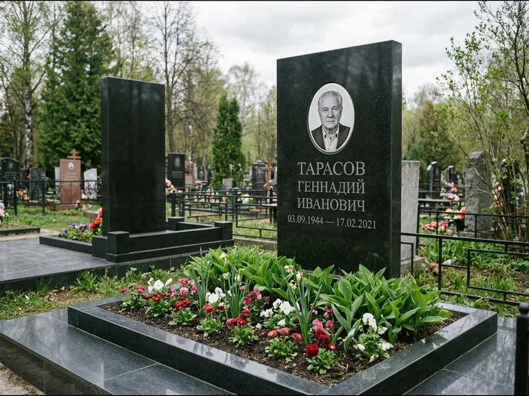 Керамический портрет на габбро-диабазе в Ставрополе
