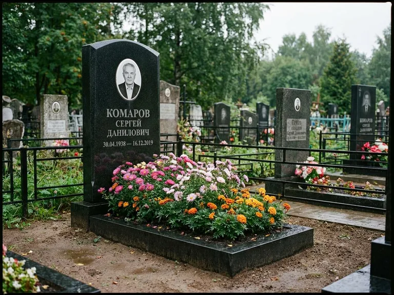 Портрет на керамике — семейный памятник в Ставрополе