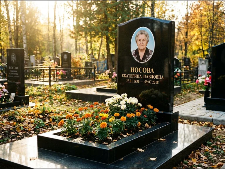 Керамический портрет мужчины на чёрном граните в Ставрополе