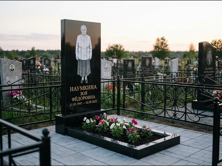 Гравировка портрета на чёрном граните — выполненная работа 18 в Ставрополе