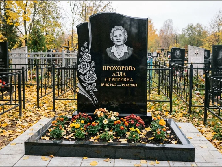 Гравировка портрета на чёрном граните — выполненная работа 20 в Ставрополе