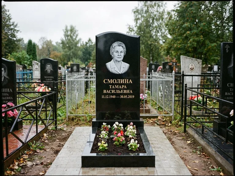 Гравировка портрета на чёрном граните — выполненная работа 22 в Ставрополе