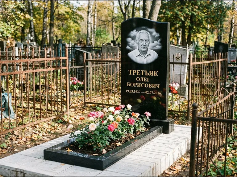 Гравировка портрета на чёрном граните — выполненная работа 23 в Ставрополе