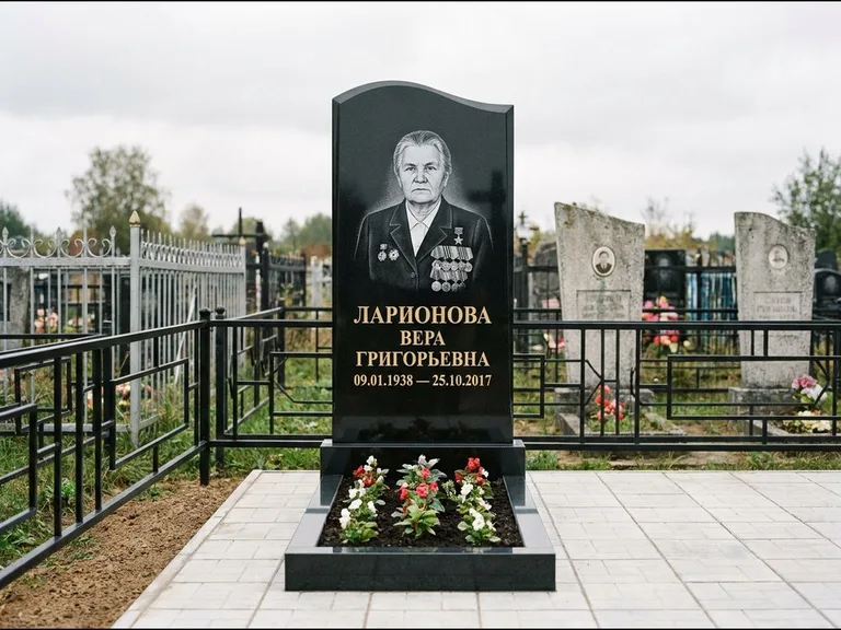 Гравировка портрета на чёрном граните — выполненная работа 28 в Ставрополе