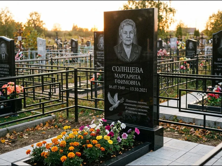 Памятник с гравировкой голубей — гравировка голубя с оливковой ветвью рядом с эпитафией, работа «Солнцева» в Ставрополе