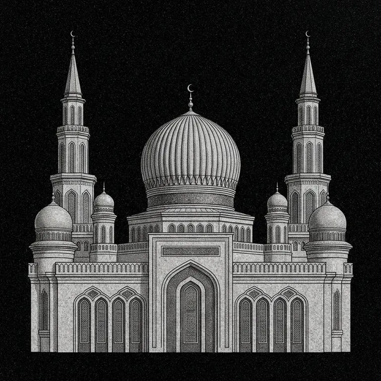 Эскиз: Соборная (фотореализм) — ребристый купол и минареты в Ставрополе