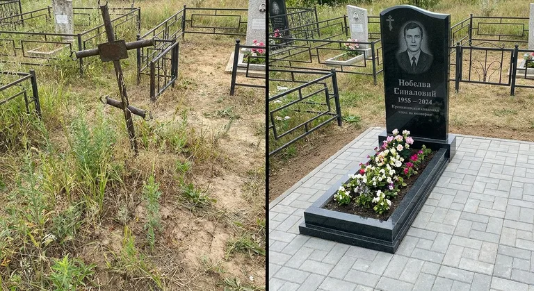 Памятник под ключ: запущенная могила до и ухоженный мемориал после в Ставрополе