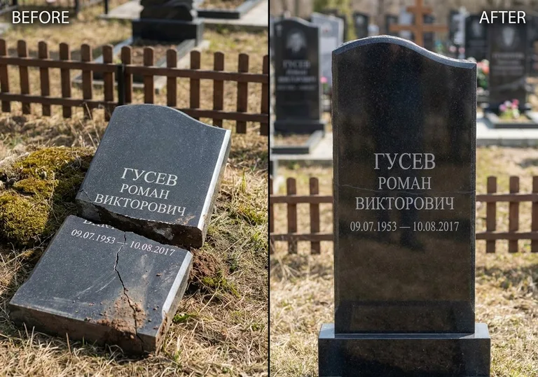 Склейка расколотого памятника: до и после в Ставрополе