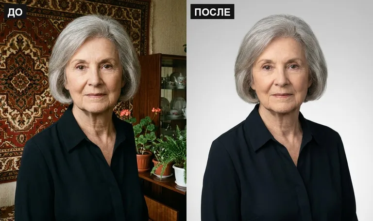 Ретушь фото на памятник — замена фона: до и после в Ставрополе