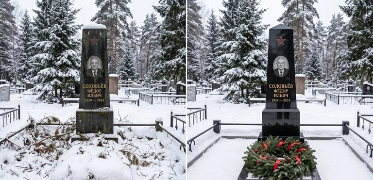 Уборка старого памятника до и после в Ставрополе