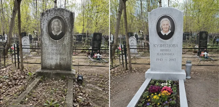 Уборка воинского захоронения до и после в Ставрополе