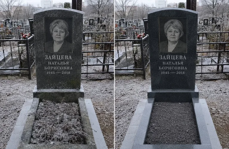 Диптих №10: белый мрамор — убраны жёлтые подтёки, восстановлена белизна стелы в Ставрополе