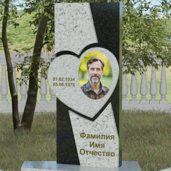 Вертикальный гранитный памятник на одного во Владивостоке, гранит Мансуровский