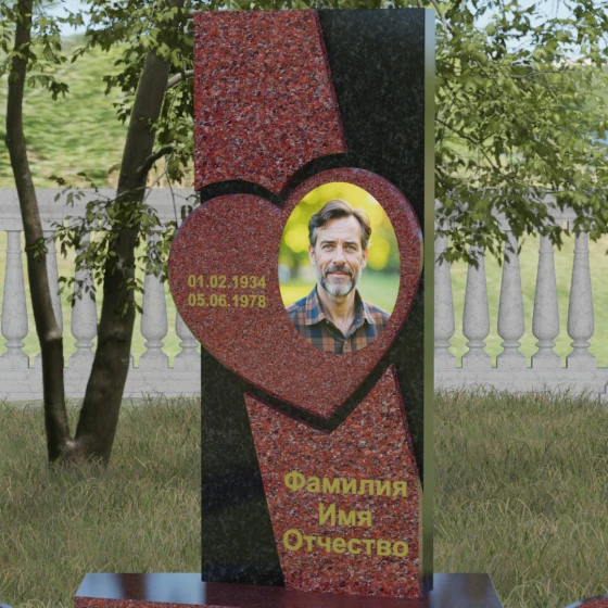 Вертикальный гранитный памятник на одного во Владивостоке, гранит Лезниковский