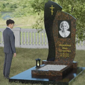 Комбинированный вертикальный мемориал для одного - П028