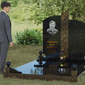 Гранитный светский вертикальный памятник - П068