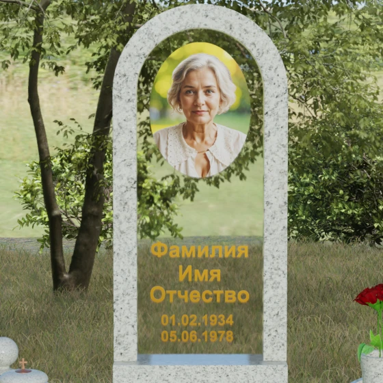Гранитный или мраморный памятник со стеклом в Томске, гранит Мансуровский