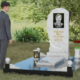 Вертикальный гранитный светский памятник - П080