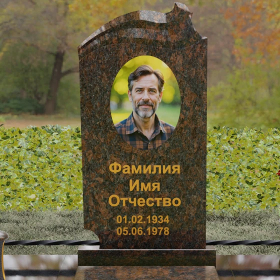 Вертикальное гранитное надгробие «Книга жизни», гранит Дымовский