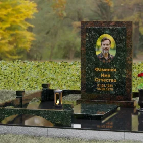 Гранитный вертикальный памятник без креста - П154