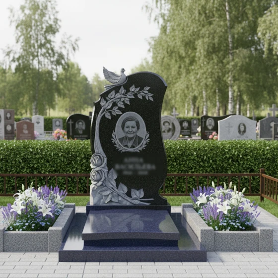 Элитный гранитный памятник — в Ярославле, гранит Габбро-диабаз
