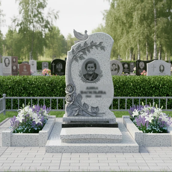 Элитный гранитный памятник — в Ярославле, гранит Мансуровский