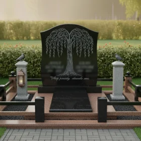 Комбинированный вертикальный памятник мемориальный - ПН060