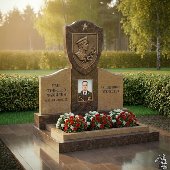 Элитный светский гранитный памятник в Рязани, гранит Дымовский