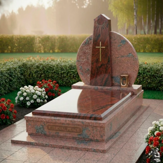Элитный комбинированный православный памятник в Ярославле, гранит Лезниковский