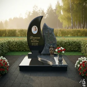 Комбинированный православный мемориальный комплекс с крестом - ПН241