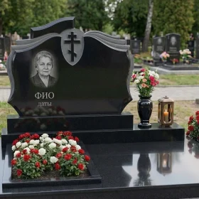 Гранитный мемориальный комплекс с крестом - ПН434