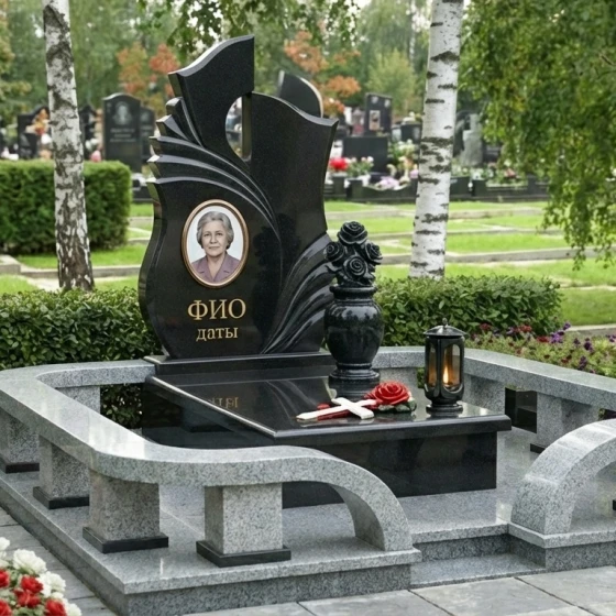 Элитный православный гранитный памятник в Ставрополе, гранит Габбро-диабаз